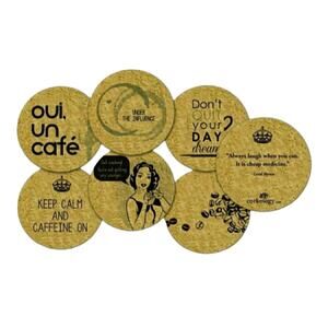 Caffeine • Coffee Corkology Coaster Set - Cute Sayings on both Sides Expression